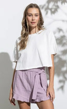 Load image into Gallery viewer, Lavender Ruffle Shorts