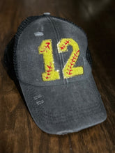Load image into Gallery viewer, Custom Softball Number Hats