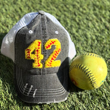 Load image into Gallery viewer, Custom Softball Number Hats