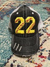 Load image into Gallery viewer, Custom Softball Number Hats