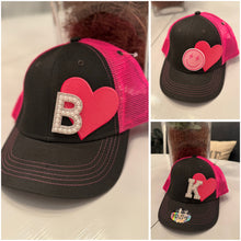Load image into Gallery viewer, Custom Girls Pink Heart Cap (Youth)