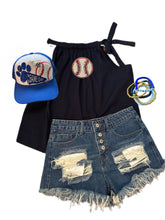 Load image into Gallery viewer, Sequined Baseball Halter Tie Tank Top