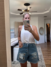 Load image into Gallery viewer, Denim Baseball Laced Shorts