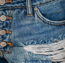 Load image into Gallery viewer, Denim Baseball Laced Shorts