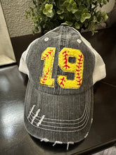 Load image into Gallery viewer, Custom Softball Number Hats