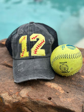 Load image into Gallery viewer, Custom Softball Number Hats