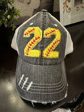 Load image into Gallery viewer, Custom Softball Number Hats