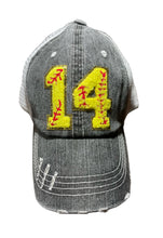 Load image into Gallery viewer, Custom Softball Number Hats