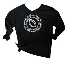 Load image into Gallery viewer, Distressed & Tied First Down Off-The-Shoulder Tee