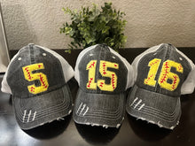 Load image into Gallery viewer, Custom Softball Number Hats