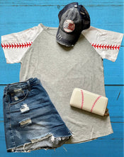 Load image into Gallery viewer, Baseball Laces Short Sleeve Top