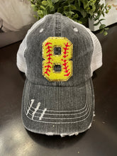 Load image into Gallery viewer, Custom Softball Number Hats