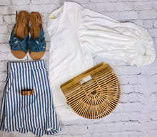 Load image into Gallery viewer, Kristin Scalloped Shorts-OLIVE & BLUE - The Barron Boutique