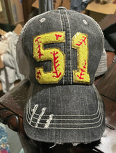 Load image into Gallery viewer, Custom Softball Number Hats