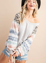 Load image into Gallery viewer, Tie Dye & Leopard Sweater - The Barron Boutique