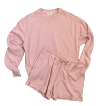 Load image into Gallery viewer, Pink Waffle Short Set