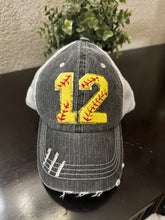 Load image into Gallery viewer, Custom Softball Number Hats