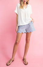 Load image into Gallery viewer, Kristin Scalloped Shorts-OLIVE & BLUE - The Barron Boutique