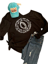 Load image into Gallery viewer, Distressed & Tied First Down Off-The-Shoulder Tee