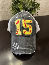 Load image into Gallery viewer, Custom Softball Number Hats