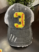 Load image into Gallery viewer, Custom Softball Number Hats