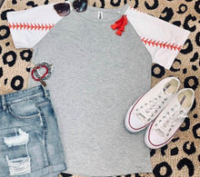 Load image into Gallery viewer, Baseball Laces Short Sleeve Top