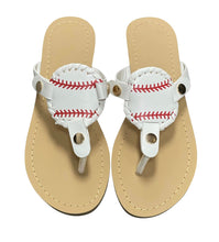 Load image into Gallery viewer, Baseball Thong Sandals