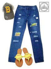 Load image into Gallery viewer, Ripped Softball Game Day Jeans