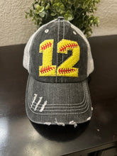 Load image into Gallery viewer, Custom Softball Number Hats