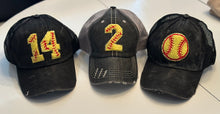 Load image into Gallery viewer, Custom Softball Number Hats