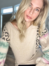 Load image into Gallery viewer, Tie Dye & Leopard Sweater - The Barron Boutique