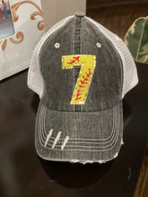 Load image into Gallery viewer, Custom Softball Number Hats