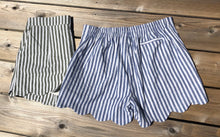 Load image into Gallery viewer, Kristin Scalloped Shorts-OLIVE & BLUE - The Barron Boutique