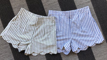 Load image into Gallery viewer, Kristin Scalloped Shorts-OLIVE & BLUE - The Barron Boutique