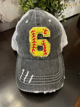 Load image into Gallery viewer, Custom Softball Number Hats