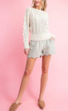 Load image into Gallery viewer, Kristin Scalloped Shorts-OLIVE & BLUE - The Barron Boutique