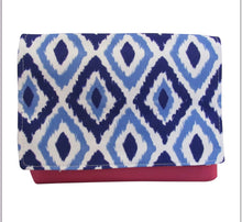 Load image into Gallery viewer, Blue Ikat Convertible Clutch