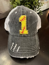 Load image into Gallery viewer, Custom Softball Number Hats