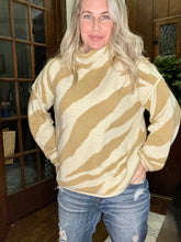 Load image into Gallery viewer, Zebra in Camel Sweater - The Barron Boutique