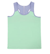 Load image into Gallery viewer, Seersucker Accent Racerback Tank Top