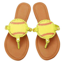 Load image into Gallery viewer, Softball Thong Sandals