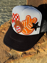 Load image into Gallery viewer, Orange &amp; White Baseball Patch Hat