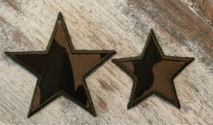 Camouflage Star Iron On Patches (Big & Small)