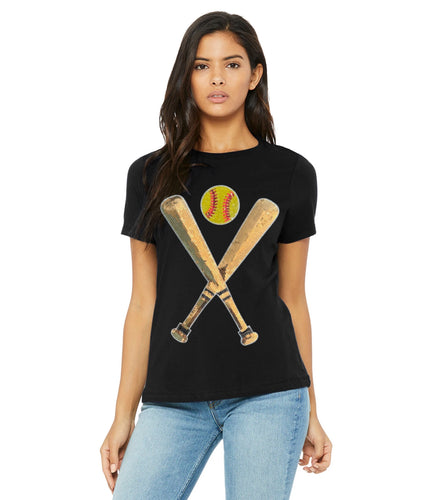Sequin Softball Bat & Ball Tops (Tanks, Tees & Sweatshirts)