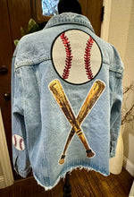 Load image into Gallery viewer, Sequined Baseball Denim Patch Jacket