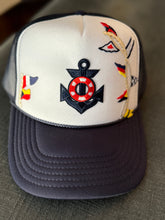 Load image into Gallery viewer, Nautical Sailboat Themed Trucker Hats