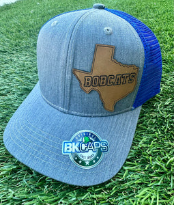 State of Texas Bobcats Leather Trucker Hat (Various Colors)