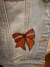 Load image into Gallery viewer, Football Touchdown Patch Denim Jacket