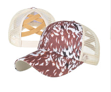 Load image into Gallery viewer, Western Style Criss Cross Ponytail Baseball Hats