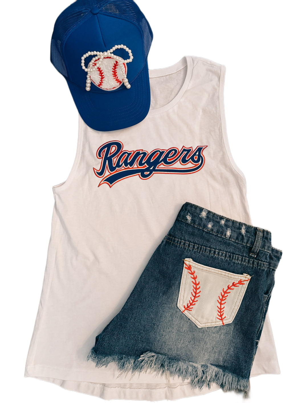 Texas Rangers Baseball Tank Top
